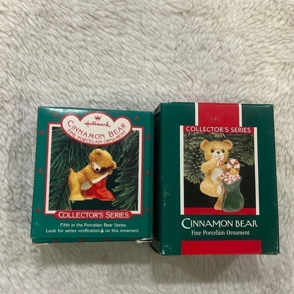 2 Vintage Hallmark Collector’s Series Cinnamon Bear Keepsake - Picture 1 of 9